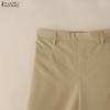 ZANZEA Women Casual Solid Color Loose Wide Leg Pants