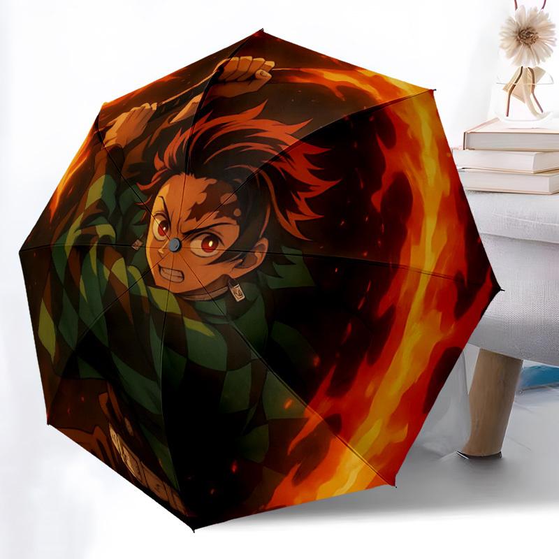 1pc Demon Slayer Patteern Automatic Open/Close Umbrella - Compact Travel Umbrella, Perfect for Women & Men - Ideal Birthday/Christmas Gift, 209