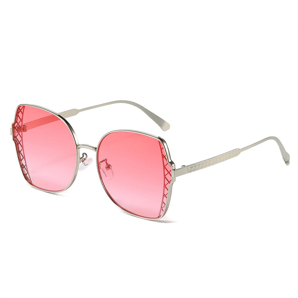 Retro Large Frame Polygon Gradient Women Sunglasses  Now Pearl Decorative Frames Personality Casual Men Sun Glasses Uv400
