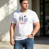 Men's Plus Size 100% Cotton T-Shirt  Graphic Letter Print Tee Trendy Casual Oversized Male Streetwear