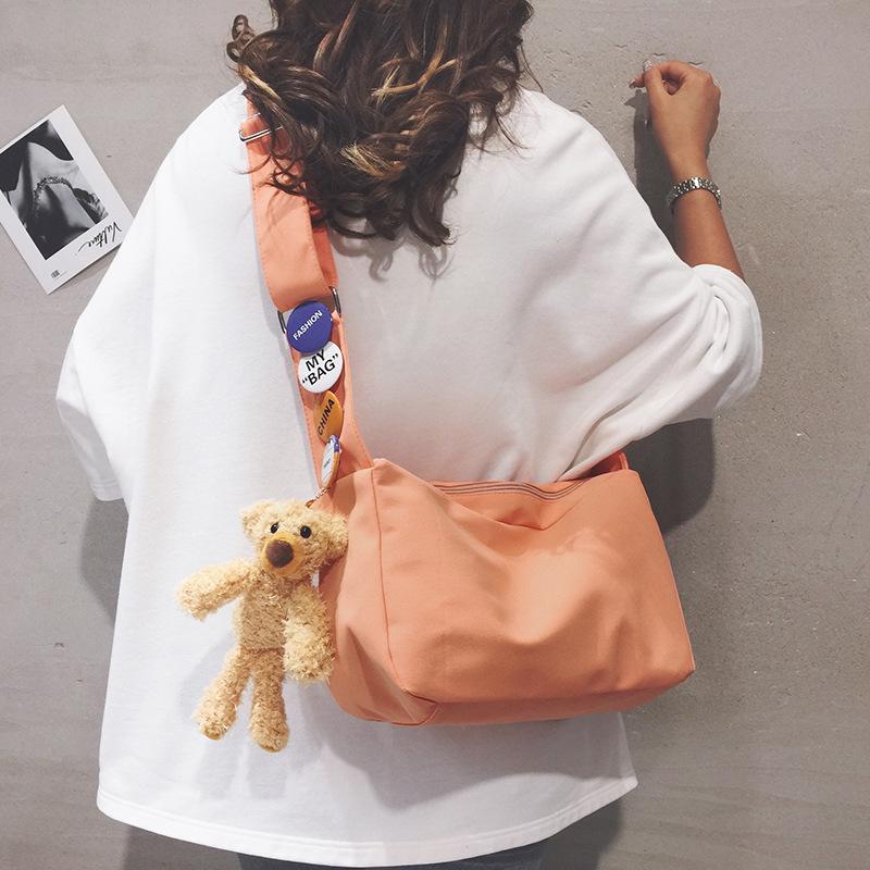 Teddy Dog Plush Crossbody Bag - Multi-color Nylon Pendant for Girls