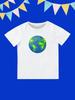 Round Neck Printed Pattern Pullover Short Sleeve Kids Tops Planet Earth
