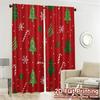 2D Flat Printing  JIT 2pcs   Curtains (Without Rod) FestiveGreeting Chic Curtains Digital Printed Versatile Polyester Fabric