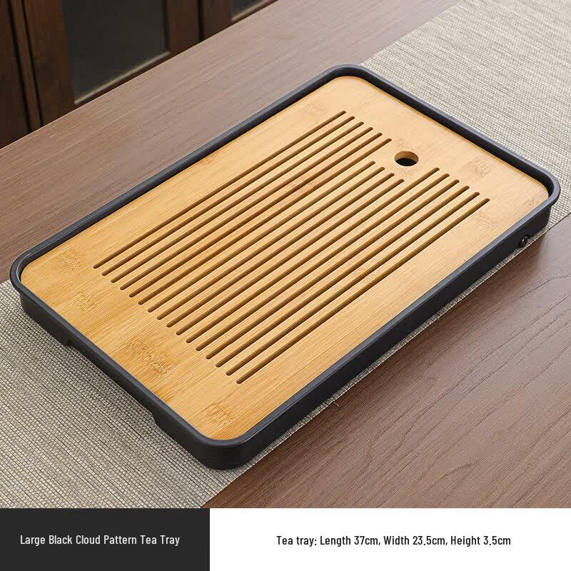 UOSO Rectangular Bamboo Tea Tray with Water Storage