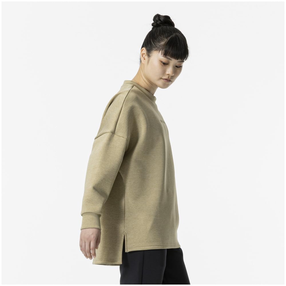 Stretch Crew Neck Training Easy to Move Kelp Green Size 32MCA332 Sweatshirt, in, Heather, L,