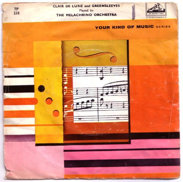 

7inch Record MELACHRINO ORCHESTRA Clair De Lune Greensleeves 7P218 His Masters Vo UK Classical Used