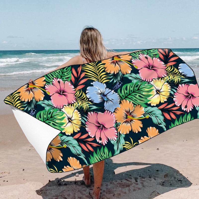 Colorful Ethnic Print Beach Towel Oversized Polyester Travel Bath Towel Quick Dry Outdoor Camping Surf Swim Pool Summer Blanket