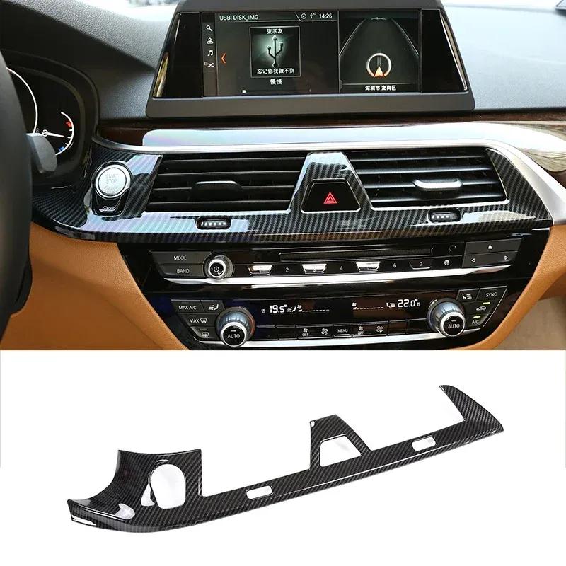 ABS Carbon Fiber Style Car Center Console Air Condition Outlet Vent Frame Cover Trim For BMW 5 Series G30 6GT G32 2018- LHD