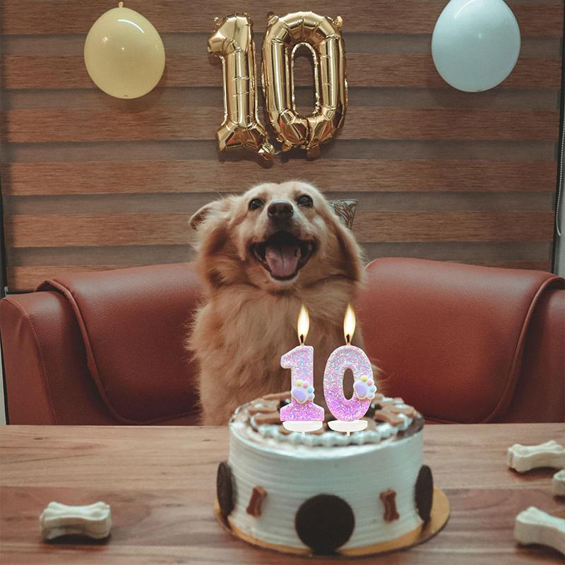 1PC Non-Toxic Soy Wax Candles Candle Adorable Cat Paw & Number Candle Set Cat Claw Digital Birthday Candle 7.5x4cm