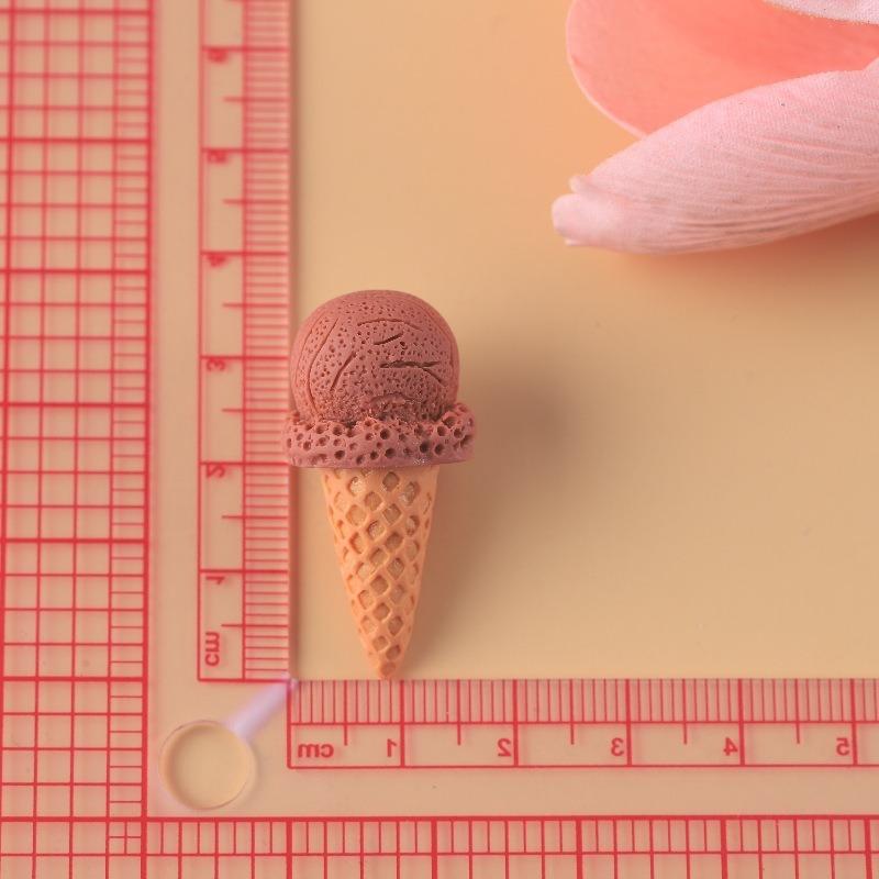 D Simulation Ice Cream Cone Resin Diy Pendant For Keychain Phone Chain
