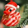 1/3Pcs Duck Ornament Handmade Texture Festive Christmas Decoration with Gift Bowknot Crutch Decor Xmas