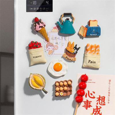 Magneți de Frigider Model 3D Alimente Creativi Desene Animate Simulare Alimente Pâine Ou Lapte Frigider Autocolant Magnetic Suport Mesaje Decor
