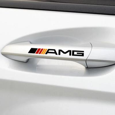 4Pcs KK Car Door Handle Badge Protector Decal Wiper Sticker for Mercedes Benz A B R G Class AMG GLK GLA CLA SL ML GL C218 X253