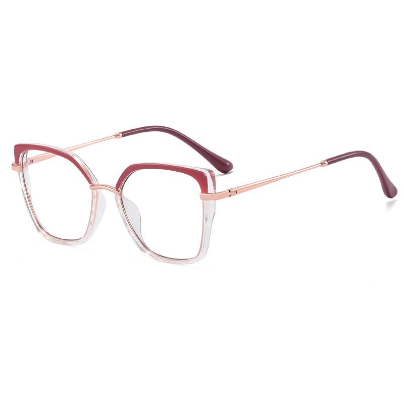 Anti Blue Light Women's Prescription Reading Glasses TR90 Ultralight Metal Frame Fashion Gradient Computer Eyeglasses