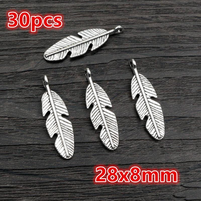 3-50pcs Alloy Metal Feather Charms Pendant for Necklace Keychain Earrings DIY Jewelry Making Accessories Findings