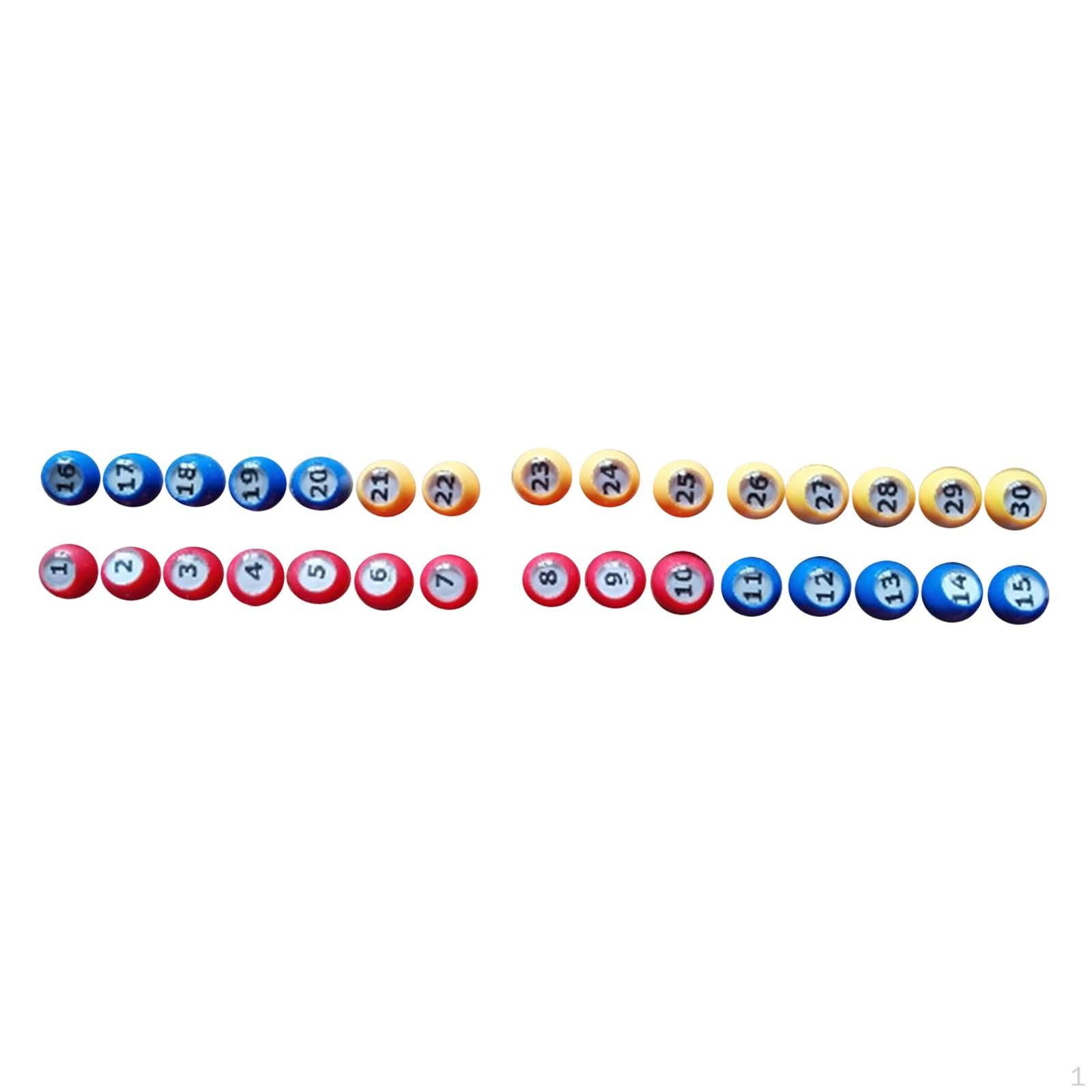 

30Pcs Bingo Ball Raffle Balls Universal Accessories Replacement Durable Tally 1-30 Numbers for