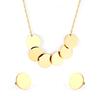 LUXUKISSKIDS Stainless Steel Round Paillettes Trendy Necklaces Earrings Sets Jewelry Set Gold/Silver Color For Lovers Woman Gift
