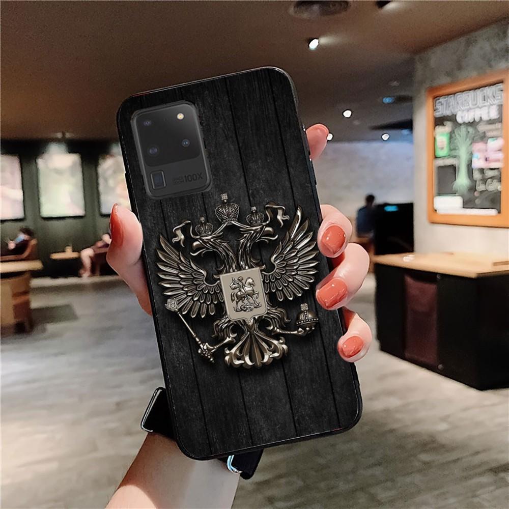 Russia Coat Of Arms Eagle Flag Phone Case For Samsung S 9 10 20 21 22 23 30 23plus lite Ultra FE S10lite Fundas