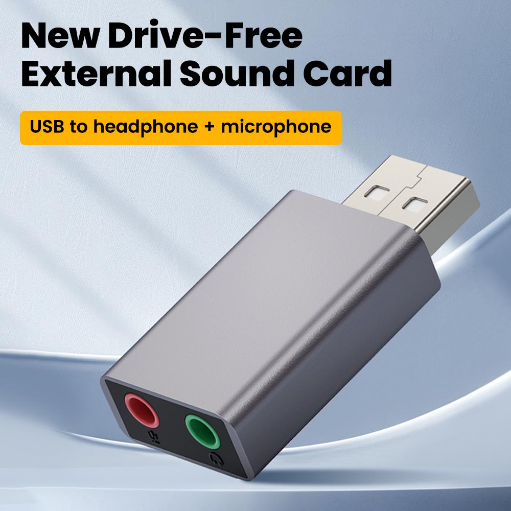 Mini External Usb To 3.5mm Sound Card Mic Headphone Jack Stereo Headset Sound Card Audio Adapter Speaker Interface For PC Laptop