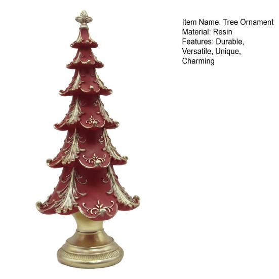 Yousheng Christmas Tree Tree Figurine Xmas Ornament Resin Snowy Tabletop Decor Elegant Holiday Centerpiece for for Home Living Room Bookshelf