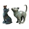 Retro Cat Figurine Resin Cat with Butterfly Statue Indoor Outdoor Artistic Cat Sculpture for Bookshelves Gardens Offices Decoration