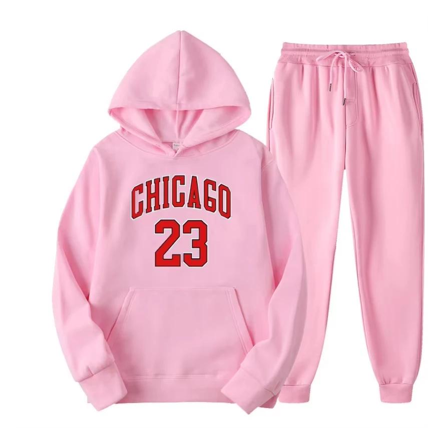 

Женский комплект с капюшоном, толстовка и брюки, модный свитер, осенне-зимняя женская одежда M