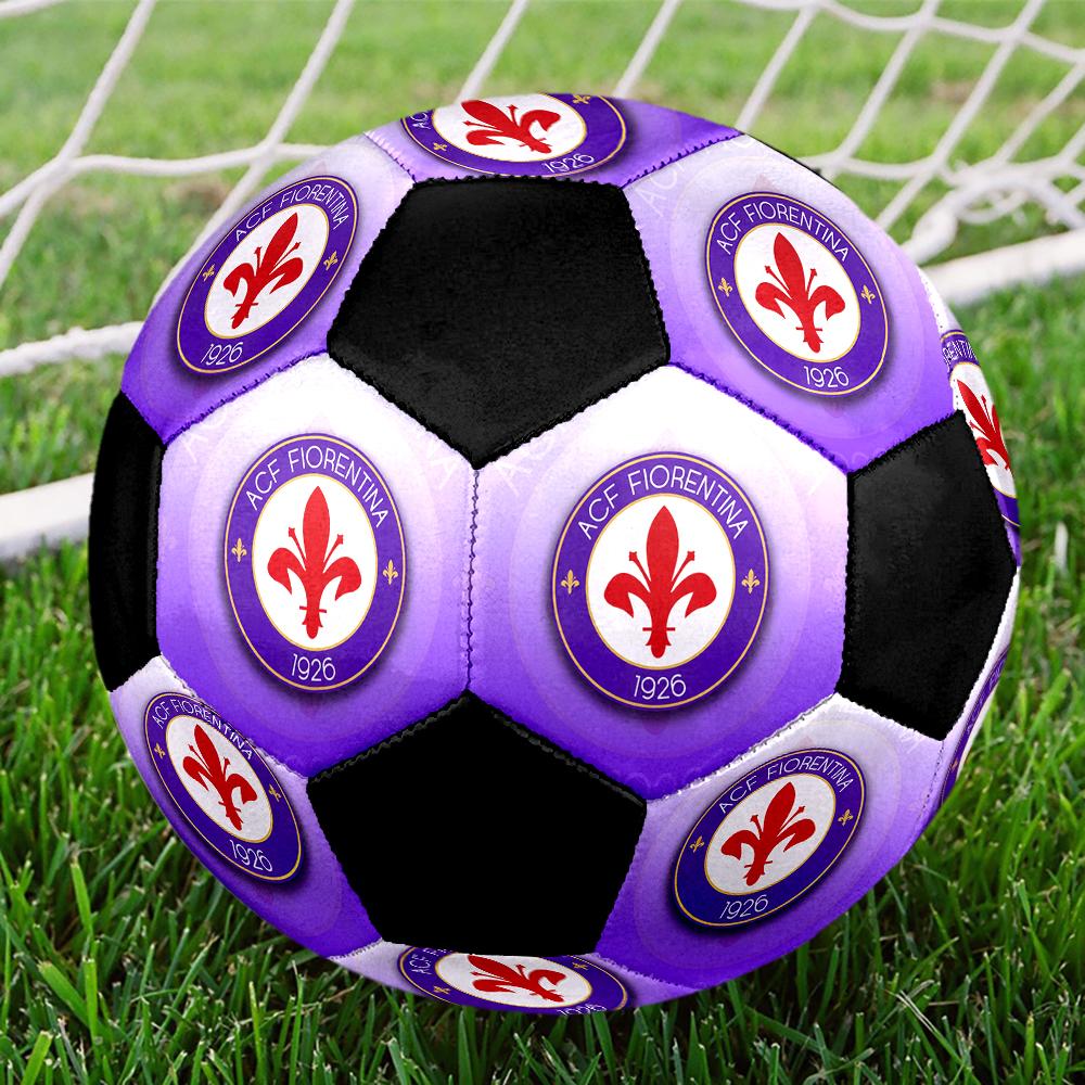 SIZE 5 ACF Fiorentina Soccer Ball Colorful All Ages Machine Stitched PVC Competition Ready Durable High-Bounce