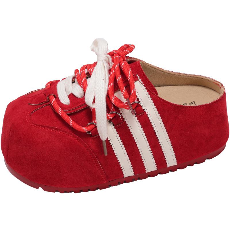 

Нишевый дизайн модные шлепанцы на толстой подошве для женщин 2025 весна новинка матовый ремень Boken обувь модные тапочки тренд 34