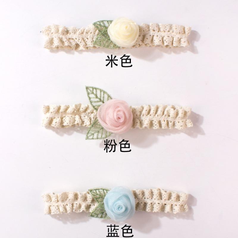 

Новая удобная кружевная детская повязка на голову, милый детский платок с розочкой, летние тонкие детские аксессуары для волос