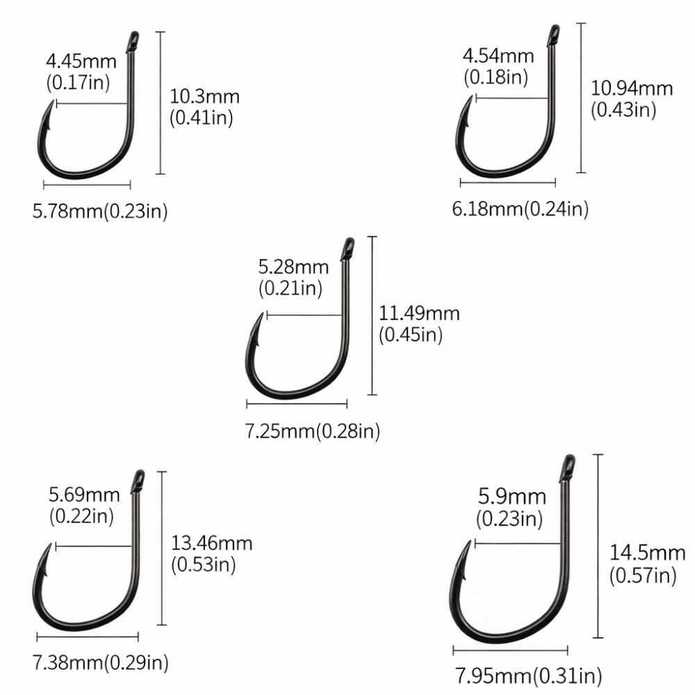 

500PCS 3#-12# Barbed Fishing Hooks High Carbon Steel Fishing Hooks Catfish Fishing 1#-with Holes