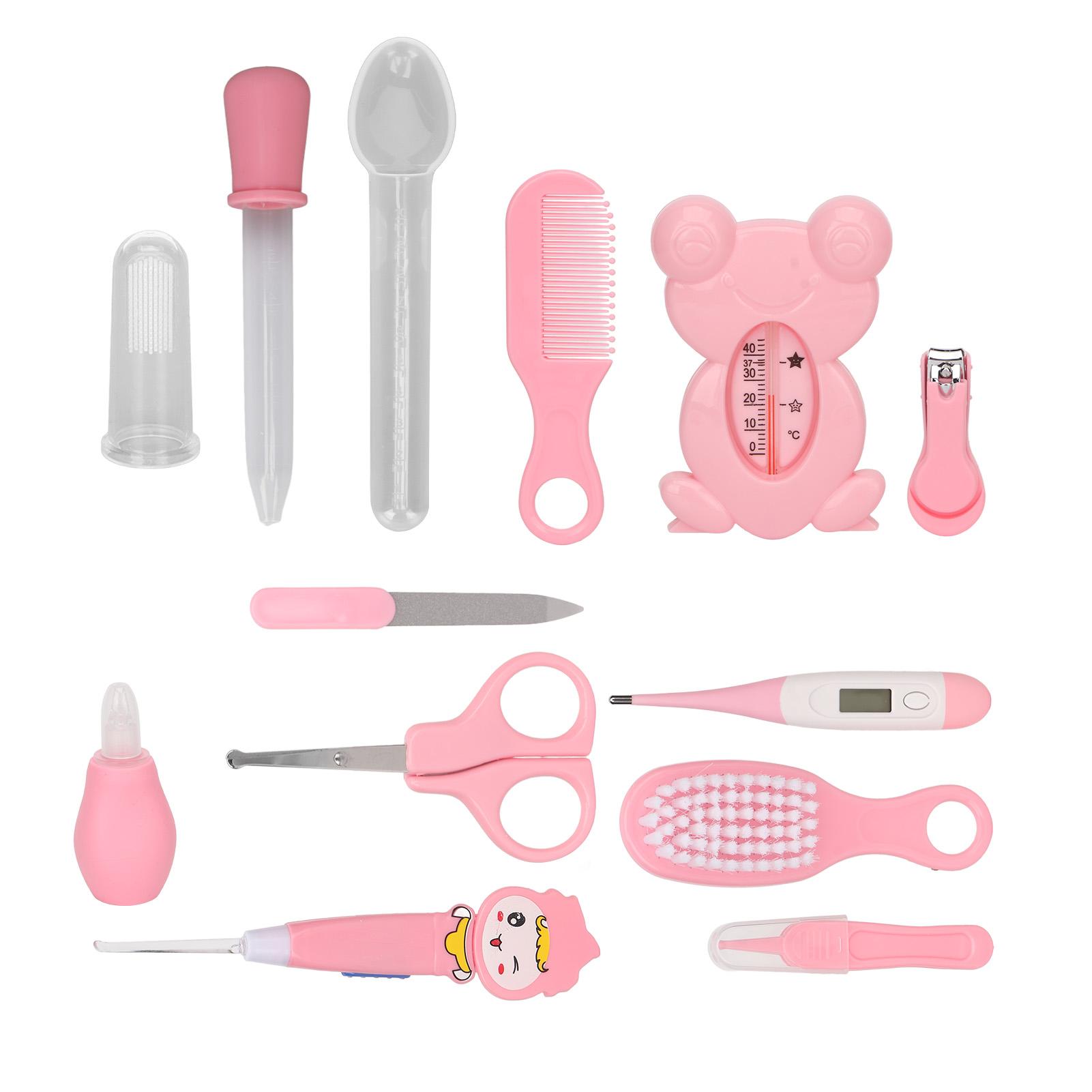 

Набор для ухода за ребенком Ножницы Ножницы для ногтей Пинцет Ложка для кормления Термометр Расческа Уход за младенцами розовый