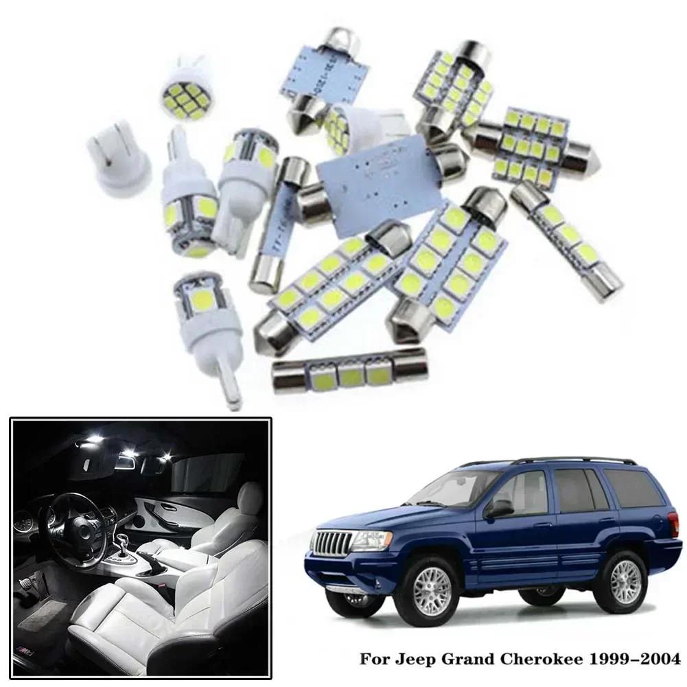 18pcs White Interior LED Lights Package Kit For Jeep Grand Cherokee WJ 1999-2004 Dome Reading License Plate Light
