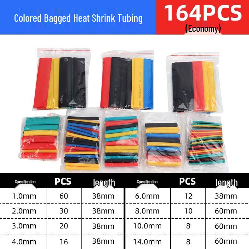 164PCS Multicolor Heat Shrink Tubing Kit for Wire Insulation and Splicing