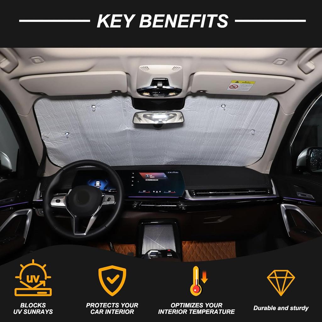 Car Windshield Sun Shade Compatible with BMW X1 U11 2023 2024 Reflector Auto Front Window Sunshade Visor Shield Cover,1Piece (Style B)