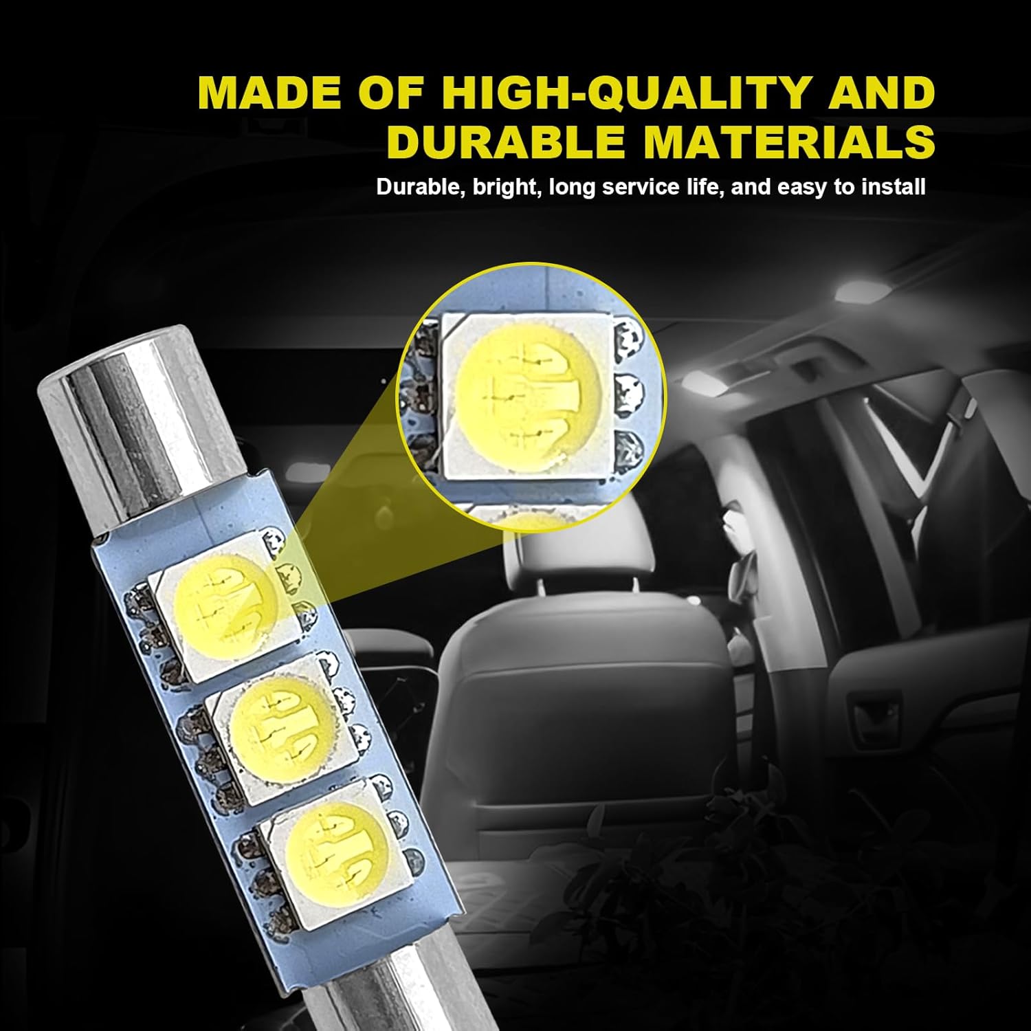 9pc Interior LED Lights Compatible with 07-18 Wrangler JK - Super Bright 6000K White LED Bulbs Kit for Wrangler JK 2-Door 4-Door 07 08 09 10 11 12 13