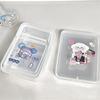 1Pcs Plastic Desktop Container Case Stickers Collection Photocard Holder Transparent Storage Box