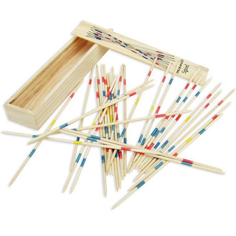 Wooden Pick-Up Sticks Table Game - Mikado Scatter Counting Sticks Educational Toy