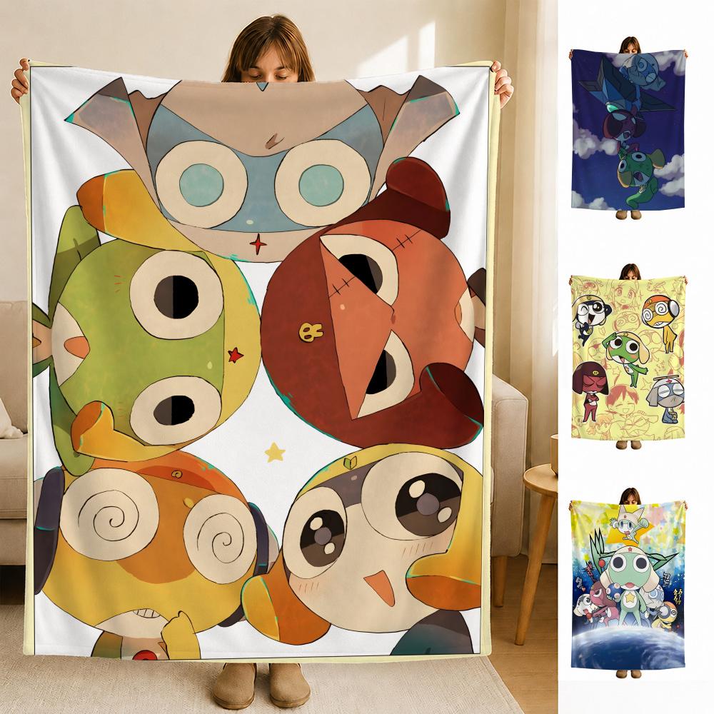 Anime K-Keroro G-Gunso Throw Soft Flannel Blanket for Bed Bedroom Sofa Picnic Throw Skin-friendly Breathable Gift Cover