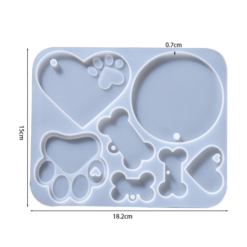 1 Piece New Design Dog Tag Bone Shaped Keychain Silicone Mould Key Chain Pendant Crystal Epoxy Resin Molds For DIY Making Tool