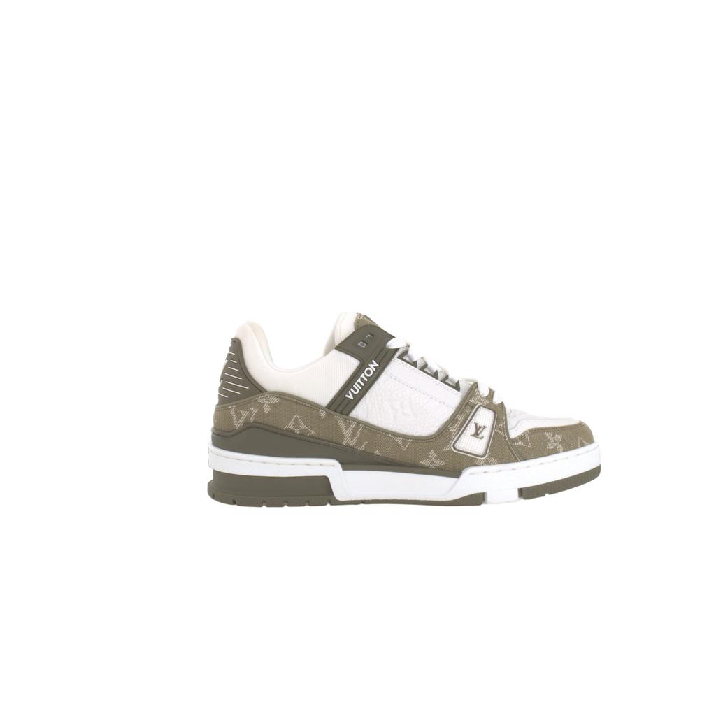 LOUIS VUITTON Trainer Cow Leather Low top Skateboard Shoes Men's Green 1AIKMV