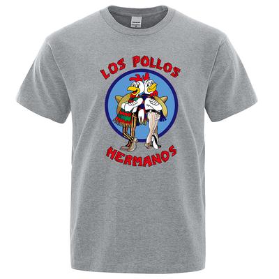 Coton LOS POLLOS Hermanos T-shirt Imprimé Drôle Homme Mode Décontracté Manches Courtes Été Coton Respirant T-shirt Frères Poulets Tee