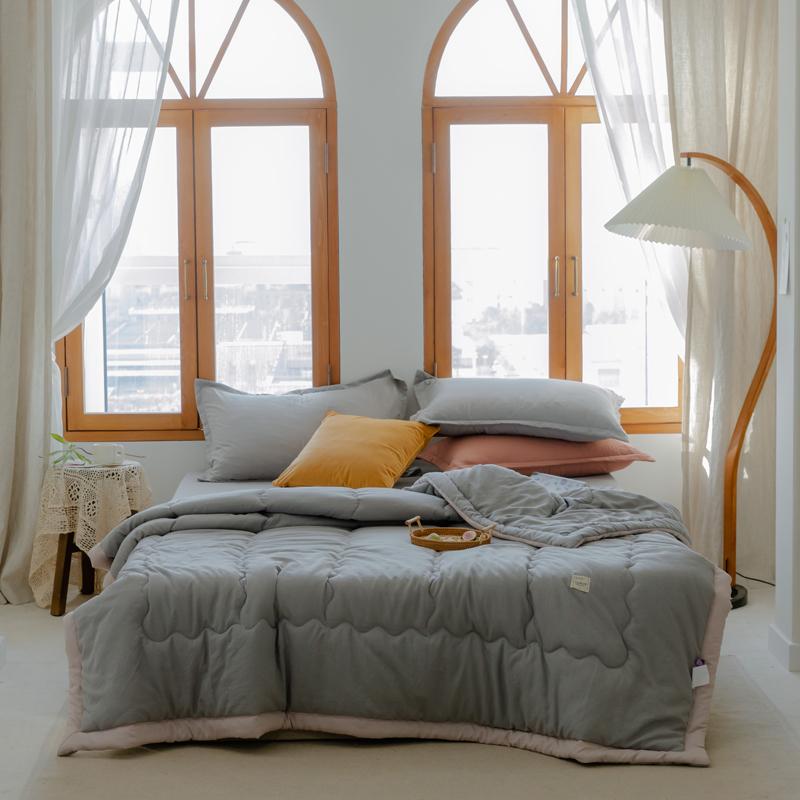 

New Japanese Polyester Cotton Quilted Summer Quilt Skin-Friendly Washable Light Luxury Style Solid Color Lightweight 110x150cm About0.6kg