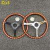 JDM 15inch Wood Style Steering Wheel Universal Vintage Retro Car Sports Steering Wheel