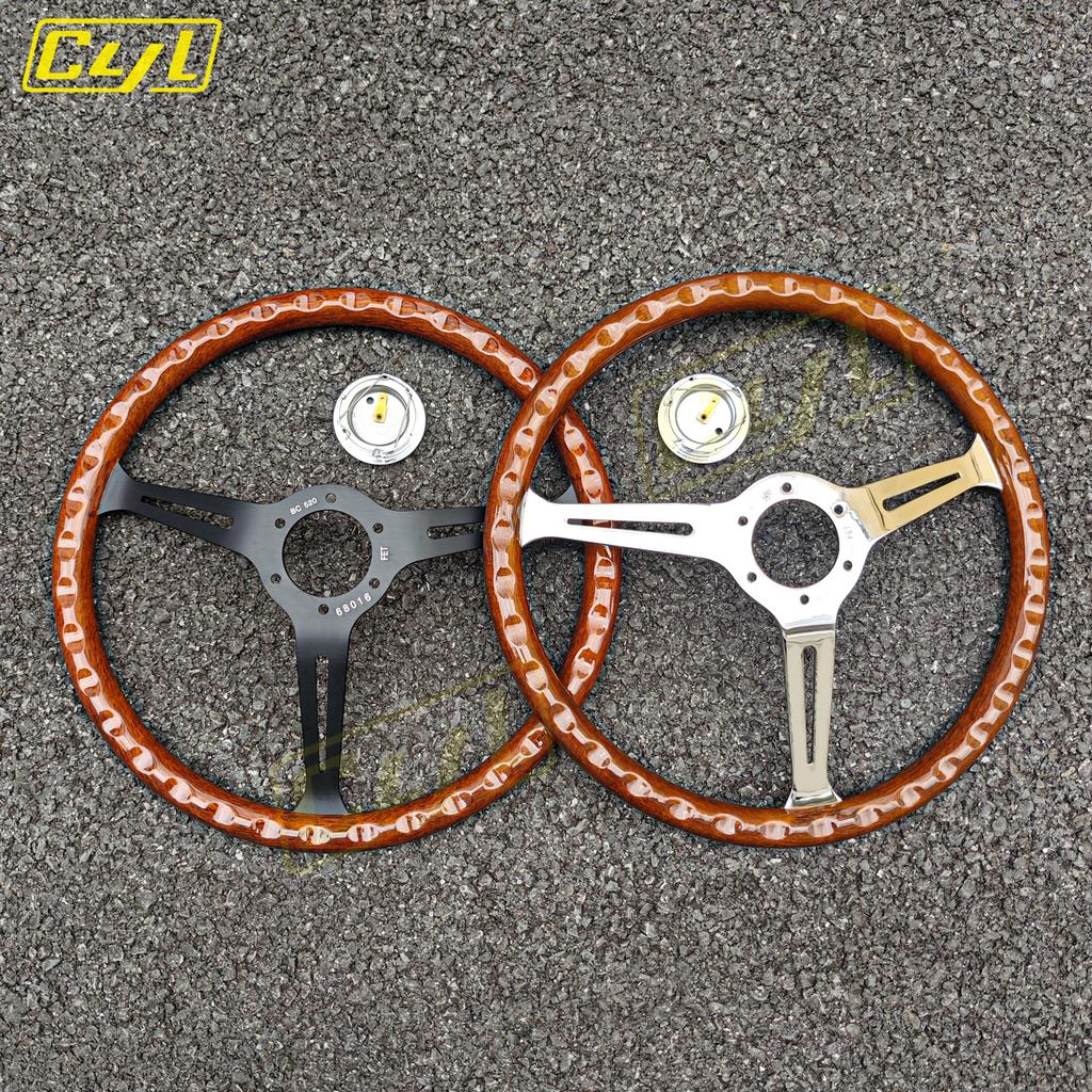 JDM 15inch Wood Style Steering Wheel Universal Vintage Retro Car Sports Steering Wheel