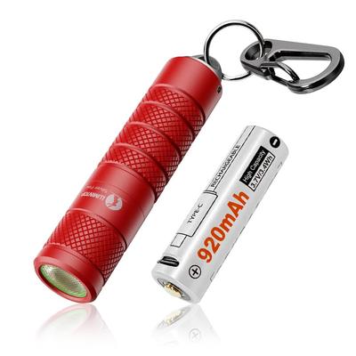 LUMINTOP Compact and Lightweight LED Flashlight, Multi-Function, 760 Lumens, IP68 Waterproof, for Outdoor and Emergency Use (Silver Fox-Red)