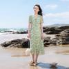 Sancai Plus Size French Floral V-Neck Maxi Dress
