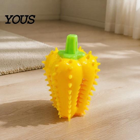 Interactive Foraging Toys for Dogs Spiky Chili Dog Chew Toy, Treat Dispenser Durable Rubber Toy Teeth Cleaning, Mental Stimulation Food