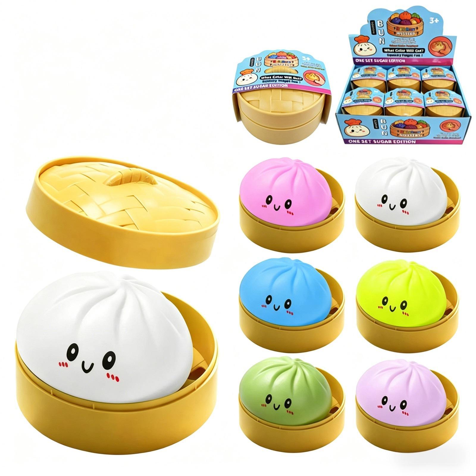 

Realistic Char Siu Bao Barbecued Pork Bun Squeezable Toy, Stress Reliever, Large Steamed Bun With Slow , Realistic Food Toy For Stress Relief. One Size