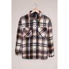 Women Vintage Plaid Long Sleeve Shirt Loose Color Collision Lapel Tops Jacket