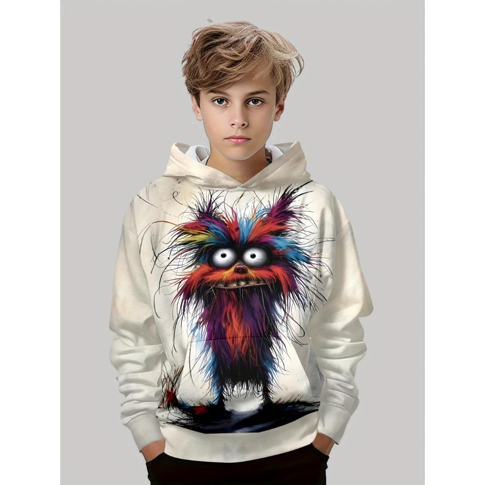 Boys Clothing Kawaii Cat Pattern Autumn Hoodies Casual Fashion 3-14Y Sweatshirt for Boy Outdoor Comfortable Children's Clothing